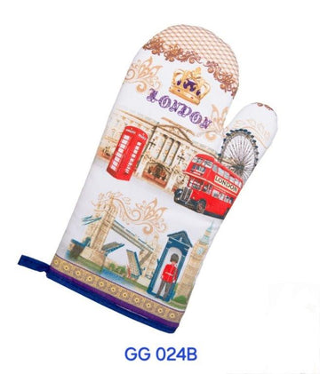 Multicolour London Collage Design Single Oven Glove