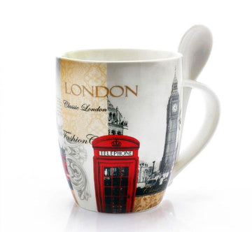 London Big Ben Red Phone Box Mug With Spoon