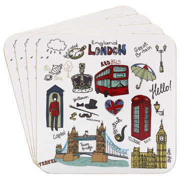 London Sketch Landmarks Coasters