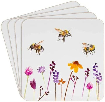 Pretty Water Colour BusyBees Design by Jennifer Rose Coaster Set