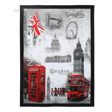 Tea Towel London Red Bus, Tower Bridge & Big Ben